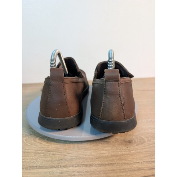 Crocs Men’s Denton Brown Leather Slip On Loafers Size 9 Classic - Picture 5 of 10